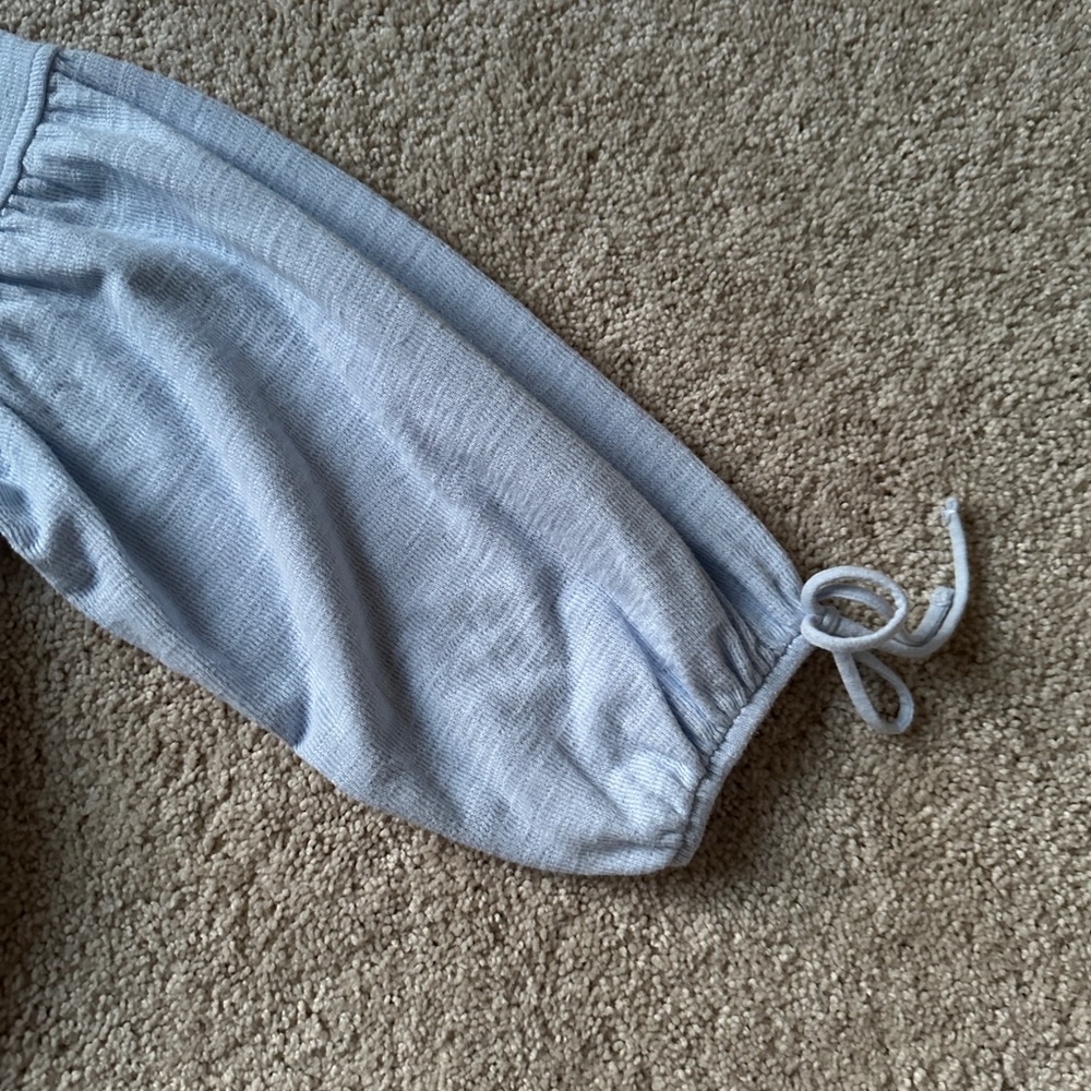 Light Blue Aerie Endless Summer Cropped Sweatshirt - Picture 5 of 7